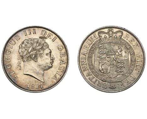 George III (1760-1820), New coinage, Halfcrown, 1817, small head (ESC 2096; S 3789). Light obverse bagmarks, extremely fine £