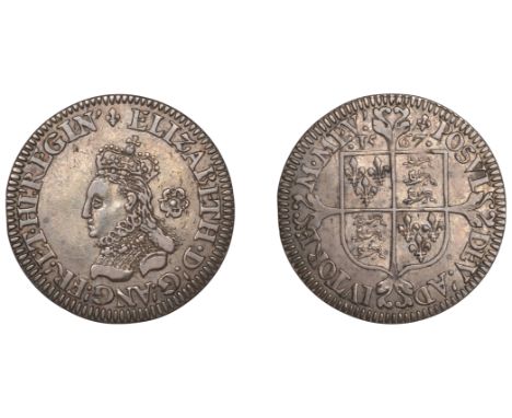 Elizabeth I (1558-1603), Milled coinage, Sixpence, 1567, mm. lis, bust F, small bust, plainer dress, reads regin’, curly z in