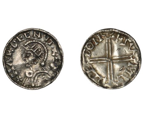 Harthacnut (1035-1042), Penny, Danish issue, Portrait type, Lund (?), Sumerleda, head left with radiate helmet, hardecnvt rex