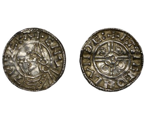 Cnut (1016-1035), Penny, Pointed Helmet type, London, Etsige, etsige on lvnde:, 1.03g/9h (BEH 2338; SCBI Copenhagen 2511, sam