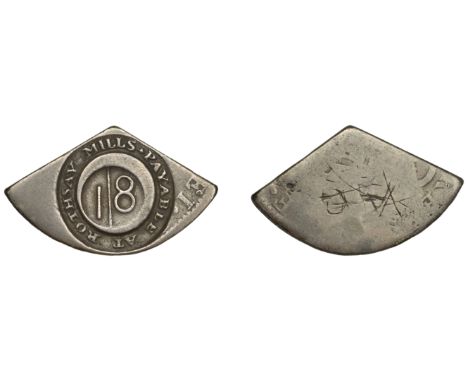 Countermarked issues, BUTE, Rothesay, Rothsay Cotton Works, a Spanish-American cut Third-Dollar, obv. countermarked payable a