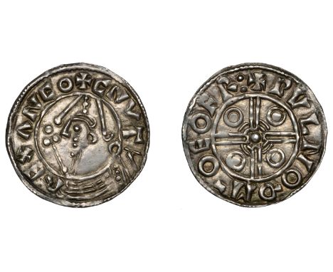 Cnut (1016-1035), Penny, Pointed Helmet type, York, Wulfnoth, pvlnoð m-o eofr:, reads ango, 1.00g/7h (SCBI Reading 124, same 