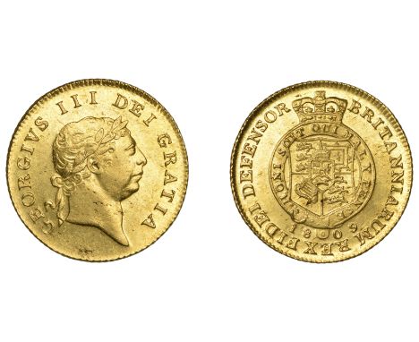 George III (1760-1820), Pre-1816 issues, Half-Guinea, 1809, seventh bust (EGC 854; S 3737). Some haymarks and light hairlines