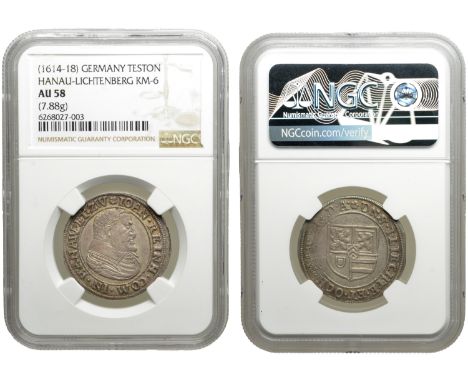 Germany, Hanau-Lichtenberg, Johann Reinhard I, Teston, c. 1614-18, Wœrth, 7.88g/12h (KM 6). Sharply struck with a bold portra