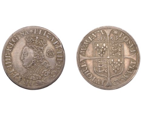 Elizabeth I (1558-1603), Sixpence, 1563, mm. star, bust D, broad bust, elaborate dress, small rose, curly z in elizabeth, cro