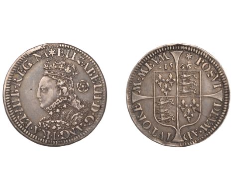 Elizabeth I (1558-1603), Sixpence, 1566 [last digit of date over uncertain numeral/s], mm. star, bust E, broad bust elaborate