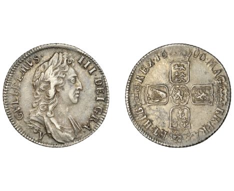 William III (1694-1702), Shilling, 1696y, first bust, capital Y (ESC 1189; S 3503). Darkly toned, very fine or better, scarce