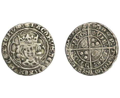 James II (1437-1460), Groat, type IIIa, Edinburgh, mm. crown, saltires by neck, reads iacobvs and gra ex, legend ends scottor