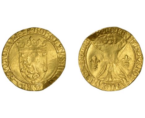 Robert III (1390-1406), Heavy coinage, First issue, Lion, mm. cross potent on obv. only, large crowned shield, rev. St. Andre