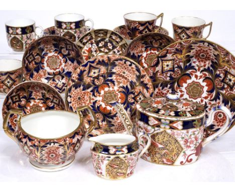 A collection of Derby porcelain to include a 19th Century teapot, and tea and coffee pieces