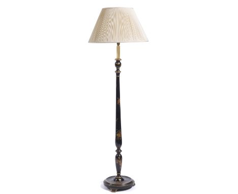 An ebonised chinoiserie standard lamp circa 1930