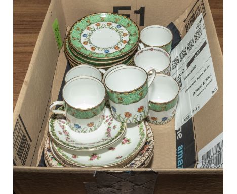 Five Aynsely coffee cups and saucers together with other porcelain