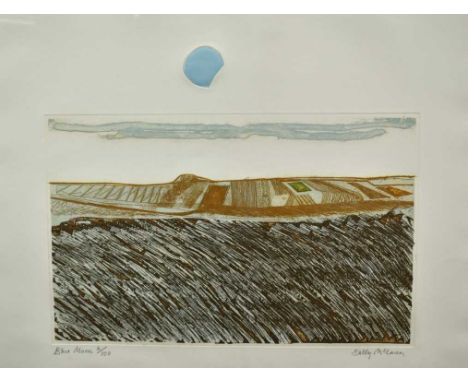 *Sally McLaren (b.1936) limited edition etching - Blue Moon, signed and numbered 6/100, in glazed frame