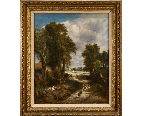 After John Constable (1776-1837), 19th century oil on canvas - 'The Cornfield', 60.5cm x 50.5cm, in gilt frame