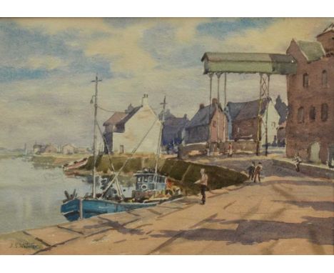 J. S. Webster, 20th century, watercolour - Wells Harbour, signed, 26cm x 36cm, in glazed frame 