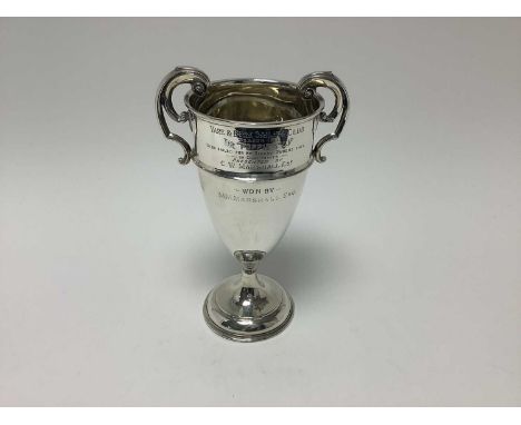 Edwardian Yare &amp; Bure Sailing Club twin handled trophy 'The Poppies Cup' (Chester 1908), 16oz, 27cm.