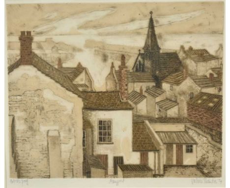 *Valerie Thornton (1931-1991) signed artist's proof etching - 'Maryport', 1974, signed, 43cm x 51cm, in glazed gilt frame