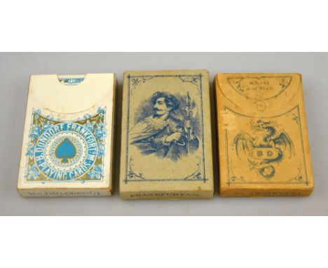 Three sets of vintage German playing cards by B. Dondorf, Frankfurt