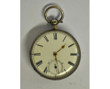 A Victorian silver open-faced pocket watch with key-wind fusee movement no.1014, inscribed 'London', the case by Henry Green,