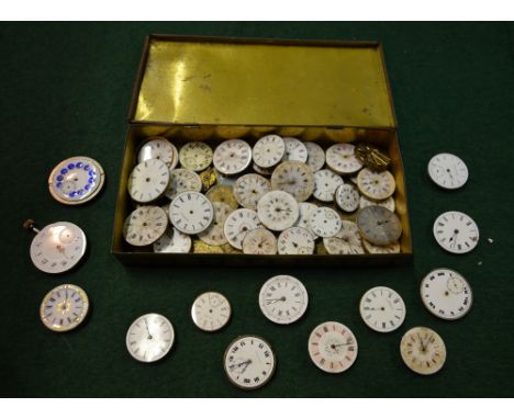 Approximately fifty various pocket-watch and fob watch movements - mostly with enamel dials (all a/f)