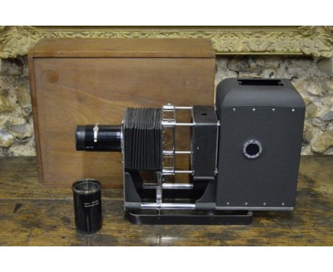 An Aldis-Butcher magic lantern projector, with travel-case