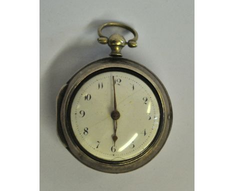 A George III silver pair-case watch with verge movement no.6102 by Stephen Sharprey of London, the case by James Richards, Lo