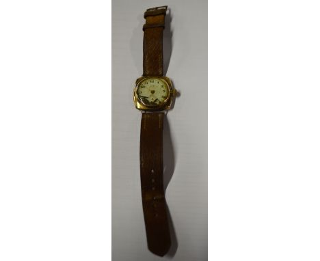 A vintage unmarked gilt metal Rolex Oyster gentleman's wristwatch (dial, hands and movement a/f), no.34358/678 (circa 1929) C