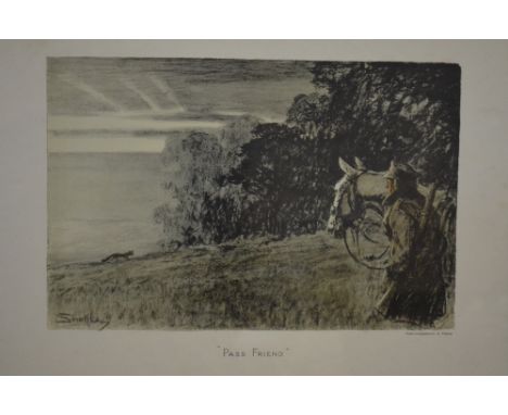 Snaffles - 'Pass Friend', print, remains of rubbed signature lower right, 37 x 48 cm Condition Report Clean and tidy