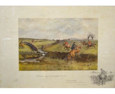 Snaffles - 'The Biggest Walls in the Country was in it', coloured print with printed vignettes to edge, pencil signed to lowe