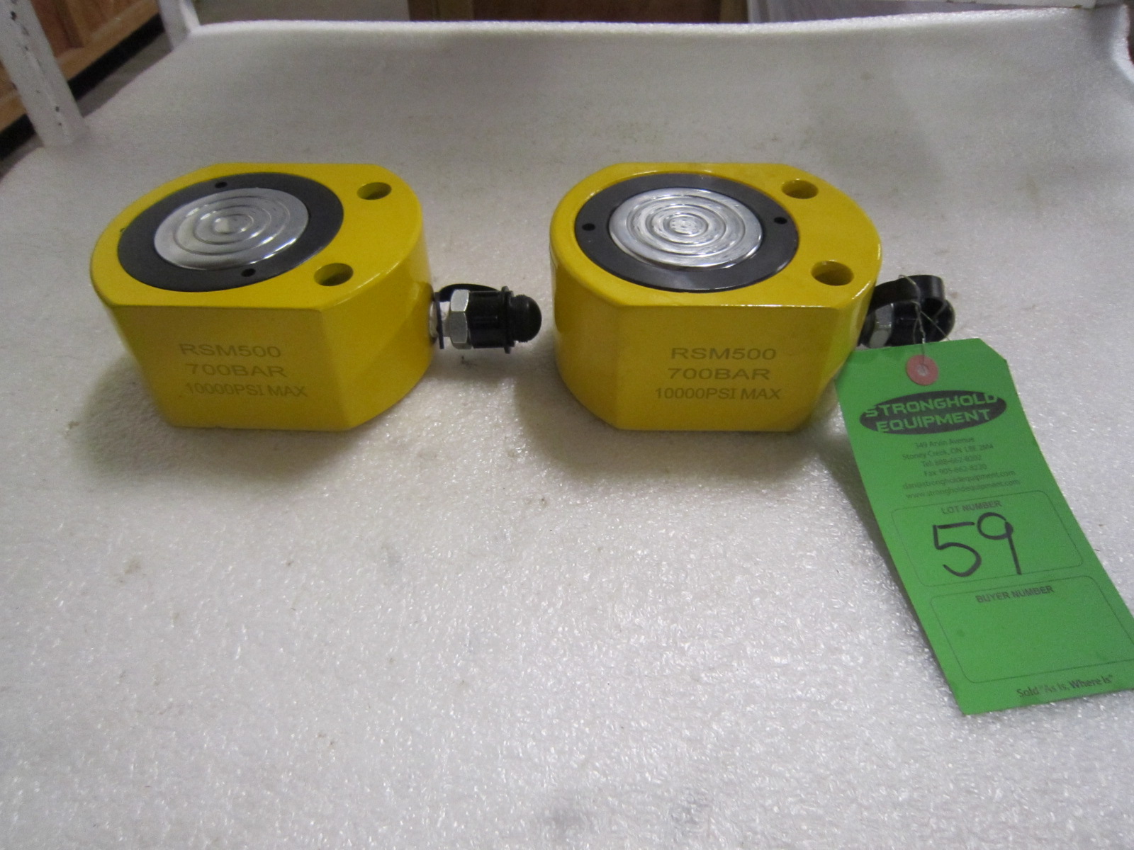 Lot of 2 (2 units) Enerpac RSM500 50 Ton Hydraulic Jacks pancake