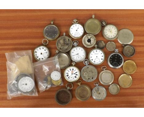 Two nickel chrome cased lever pocket watches; together with a Moeris Military pocket watch (at fault), Military pocket watch 