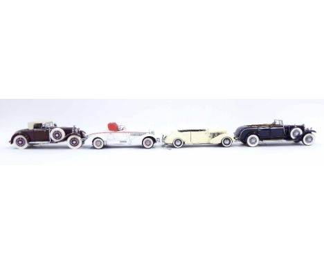 Franklin Mint Precision Models die-cast vehicles - including 1926 Mercedes Bens Model K, 1935 Auburn Boattail Speedster, 1937