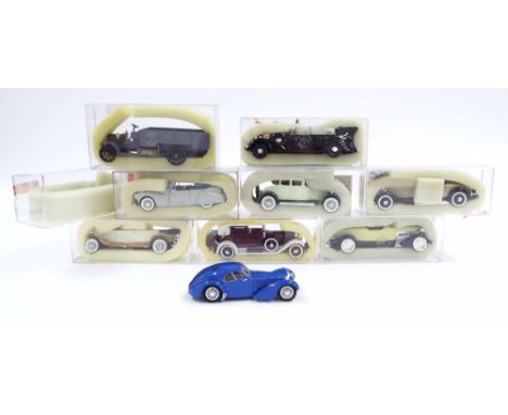 Nine Rio of Italy die-cast scale model motor cars, boxed some with papers (9)