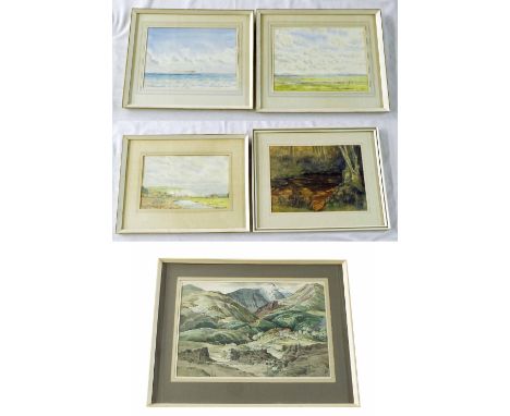 Arthur Charles Kemp (1906-1968) - 'Snowdon and Foothills', signed by the artist monogram also inscribed on his original label