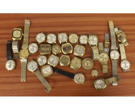 Quantity of automatic gold plated gentleman's wristwatches for repair to include Accurist, Roma, Agon, Corvette, Timex, Monti