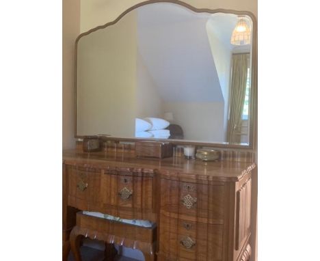 A mid 20th century South African hardwood dressing table with matching stool 