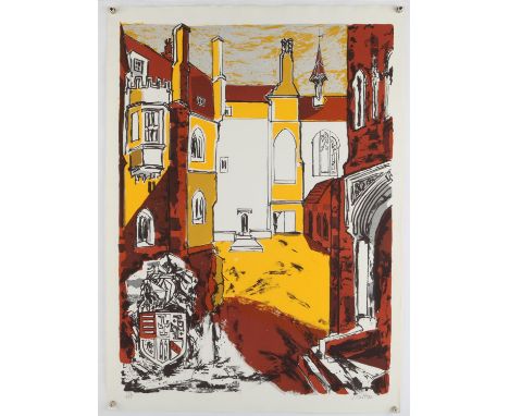 Margaret Souttar (1914-1987), 'Queen's College, Cambridge' (1961). Lithograph. Signed and numbered 175/178 in pencil to margi