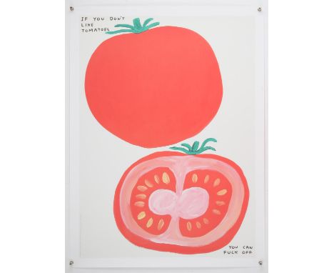 David Shrigley OBE (British, b. 1968), 'If You Don't Like Tomatoes', 2020, offset lithograph in colours, image size 54 x 74cm