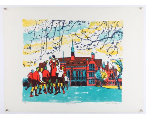 § Julian Trevelyan (1910-1988), 'Bedford School'. Lithograph. Signed, titled and numbered 69/100 in pencil to margin. Image s