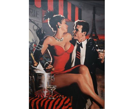 Glen Orbik (American, 1963-2015), 'Midnight in Paris', limited-edition print on canvas, ed. 1/49, framed, bearing certificate