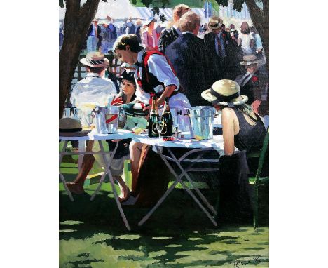 Sheree Valentine Daines (b. 1959), 'Shared Memories II'. Limited-edition print, no. 36/195, monogrammed lower right. Framed. 