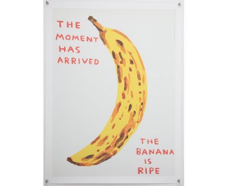 David Shrigley OBE (British, b. 1968), 'The Moment Has Arrived' (2021), offset lithograph in colours, image size 74 x 54cm.