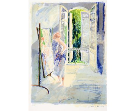 Jane Corsellis (b. 1940), French interior. Limited-edition lithograph. Signed and numbered 146/220 in pencil to margin. 48.5 