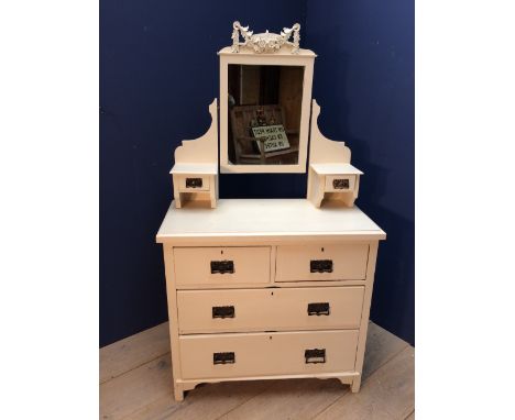 White painted  dressing table, wash stand, stool, chair &amp; a walnut card table