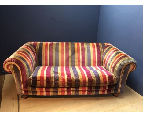 Modern 3 seater sofa with bright striped upholstery