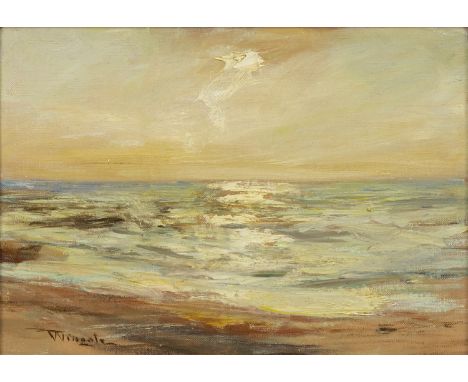 SIR JAMES LAWTON WINGATE (SCOTTISH 1846 - 1924), EVENING LIGHT oil on canvas, signed 27cm x 37cm Framed Label verso: T&amp;R 