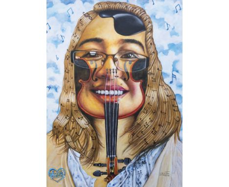 O Yemi Tubi, "The Violinist", 91 x 61cm, c. 2016. I love the works of Spanish surreal artists like Salvador Dali's "Butterfly