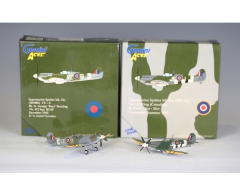 Six Gemini Aces 1/72 scale model aircraft in various liveries, comprising three Spitfire Mk IX, two Spitfire MK 1XC and Spitf