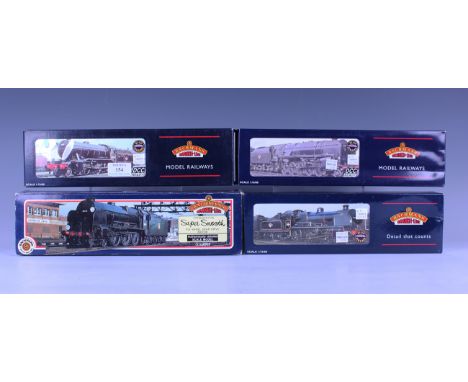 Four Bachmann Branch-Line gauge OO locomotives and tenders, comprising No. 32-162 N Class 31401 in BR black, No. 32-277 K3 61