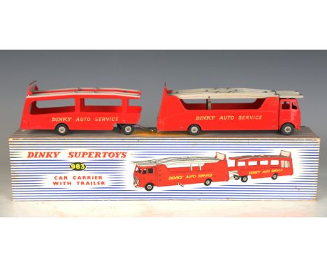 A Dinky Supertoys No. 983 car carrier with trailer, boxed (some paint chips, box lightly scuffed).Buyer’s Premium 29.4% (incl